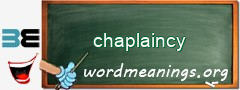 WordMeaning blackboard for chaplaincy